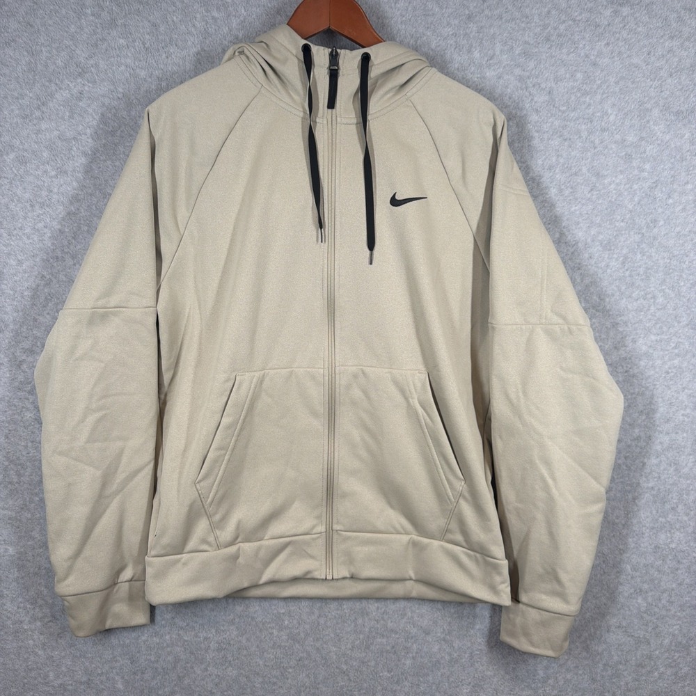 Nike Therma-Fit Full Zip Fitness Tan/Khaki Fitness Hoodie DQ4830-251 Men's Med